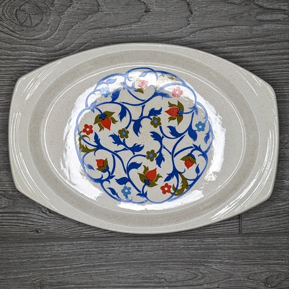 Brendon Erin stone heatherbell serving tray plate platter 70s retro floral - Picture 1 of 7